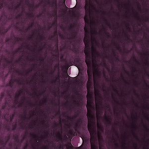 Slenderella Ladies Button Up Faux Fur Collar Dressing Gown (4 Colours)