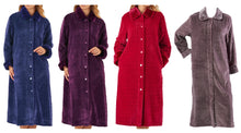 Load image into Gallery viewer, Slenderella Ladies Button Up Faux Fur Collar Dressing Gown (4 Colours)