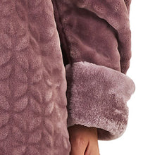 Load image into Gallery viewer, Slenderella Ladies Button Up Faux Fur Collar Dressing Gown (4 Colours)