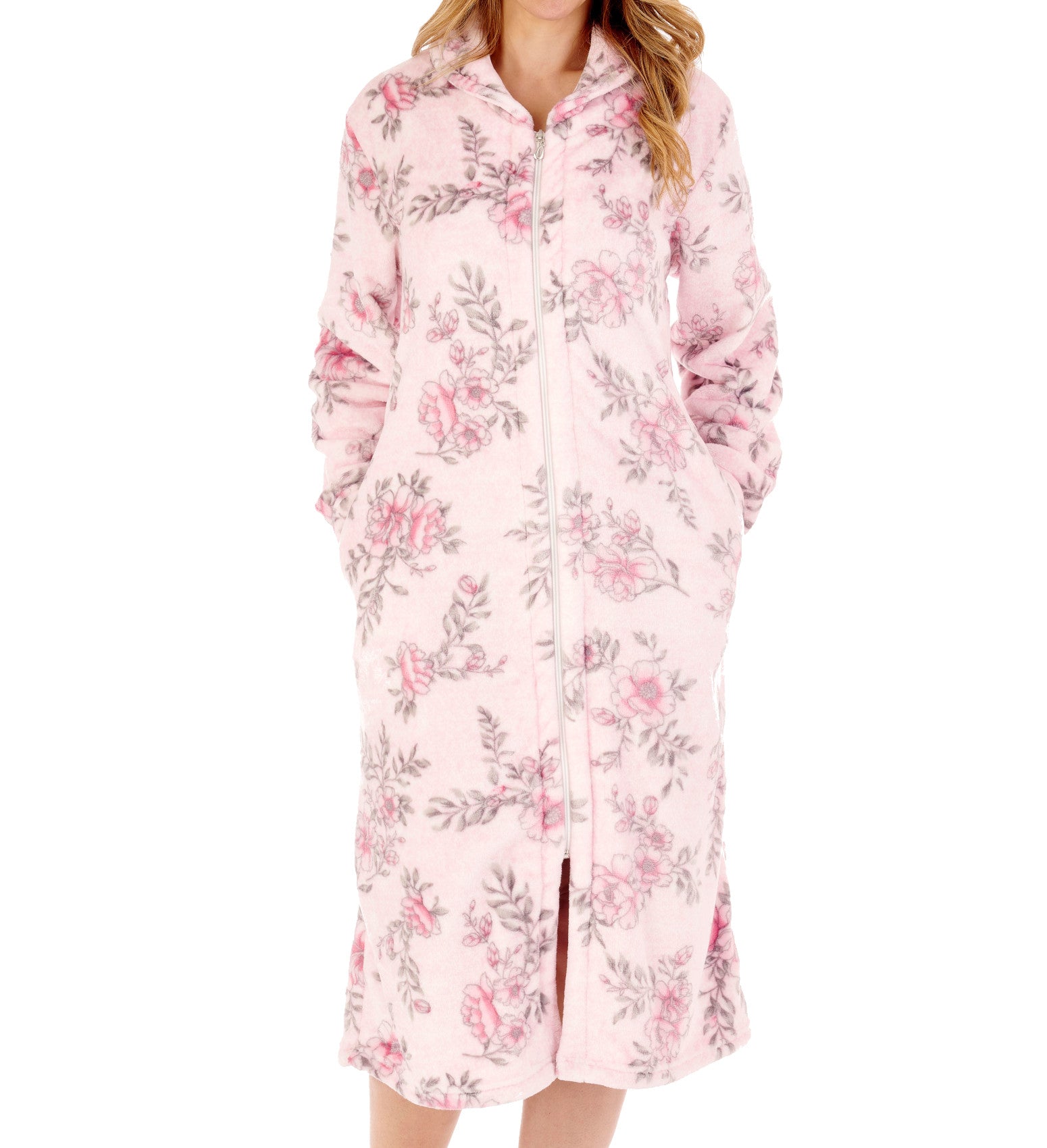 Fleece Zip-up Dressing Gown | M&S Collection | M&S