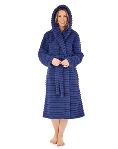 Slenderella Teddy Bear Fleece Hooded Dressing Gown (2 Colours)