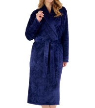 Load image into Gallery viewer, Slenderella Ladies Embossed Fleece Wrap Dressing Gown (4 Colours)