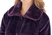 Load image into Gallery viewer, Slenderella Zebra Fleece Button Dressing Gown with Faux Fur Collar (3 Colours)