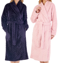Load image into Gallery viewer, Slenderella Ladies Diamond Flannel Fleece Dressing Gown (2 Colours)