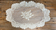 Load image into Gallery viewer, Cream Monica Lace Runner/Tray Cloth - 12 x 18 Oval