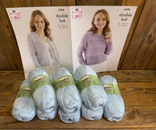 Load image into Gallery viewer, King Cole Knitting Pattern 6336 &amp; Bamboo Cotton Yarn Bundle DK