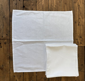 Linen Cotton Napkins 18" x 17.5” Serviettes Pack of 8 (Seconds)