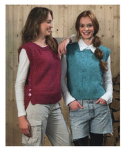 Load image into Gallery viewer, James Brett Knitting Pattern - Ladies Slipover Vests (JB891)