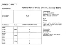 Load image into Gallery viewer, James Brett Chunky Crochet Pattern – Horatio Horse, Ursula Unicorn &amp; Zachary Zebra (JB933)