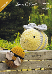James Brett Chunky Crochet Pattern – Bonnie & Bruce Bumble Bees (JB936)