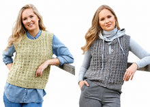 Load image into Gallery viewer, King Cole Double Knitting Pattern - Womens Waistcoat &amp; Button Up Tank Top (6100)