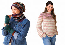 Load image into Gallery viewer, King Cole Double Knitting Pattern Ladies ‘Top Down Knit in the Round’ Fair Isle Sweater 6149