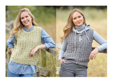 Load image into Gallery viewer, King Cole Double Knitting Pattern - Womens Waistcoat &amp; Button Up Tank Top (6100)