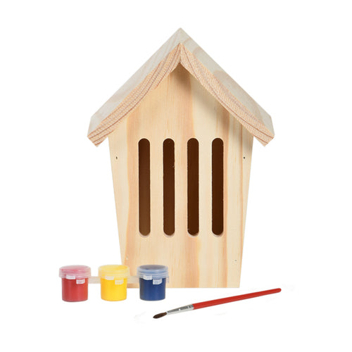 Paint Your Own Wooden Butterfly House Kit with 3 Paint Pots & 1 Brush