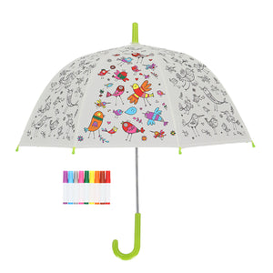 Fallen Fruits Kids Colour Your Own Umbrella – Jungle, Flower & Butterfly or Bird Design