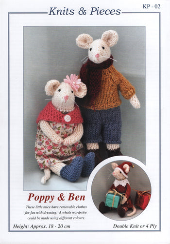 Knits & Pieces Double Knit Knitting Pattern Poppy & Ben Mice (KP-02)
