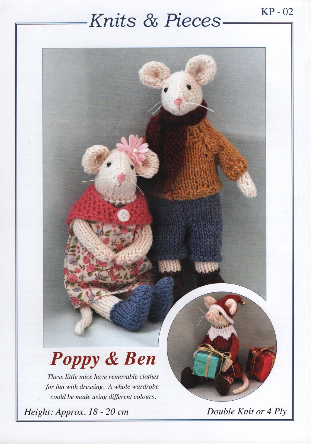Knits & Pieces Double Knit Knitting Pattern Poppy & Ben Mice (KP-02)