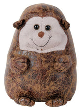 Load image into Gallery viewer, Faux Leather &amp; Suede Animal Door Stop (Hedgehog Fox or Owl)