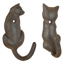 Load image into Gallery viewer, Cast Iron Cat Tail Hooks (Set of 2 or 4)