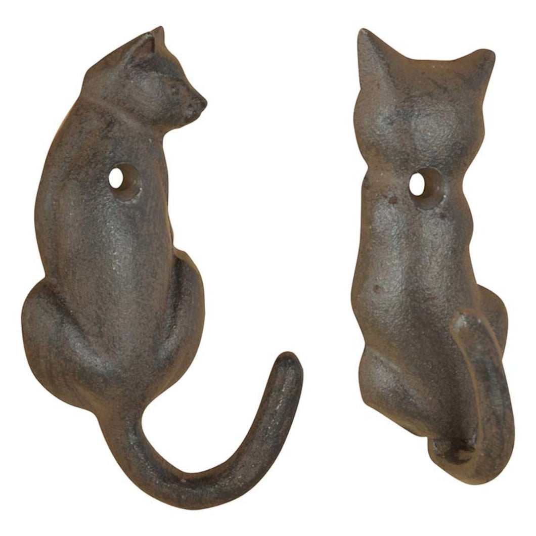 Cast Iron Cat Tail Hooks (Set of 2 or 4)