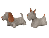 Dog Door Stop - Tweed & Faux Leather (Dachshund or Scottie)