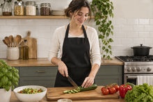 Load image into Gallery viewer, Professional Black Cotton Bib Apron with Front &amp; Pen Pocket (Single or Multi-Pack)