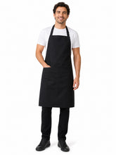 Load image into Gallery viewer, Professional Black Cotton Bib Apron with Front &amp; Pen Pocket (Single or Multi-Pack)