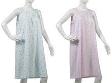 Load image into Gallery viewer, Slenderella Ladies Sleeveless Floral Nightdress UK 10-22 (Blue or Pink)
