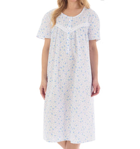Slenderella Ditsy Floral Short Sleeve Cotton Nightie (2 Colours)