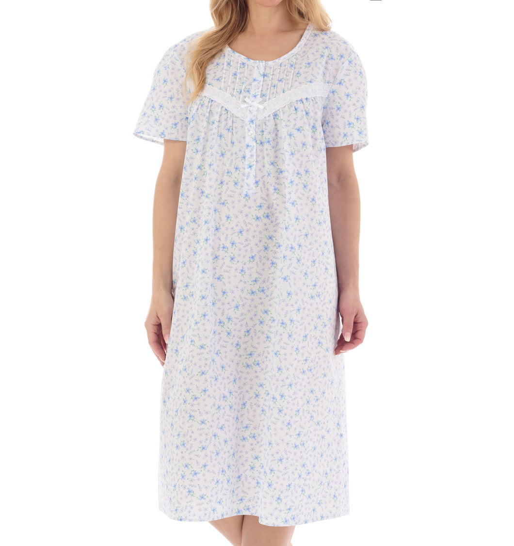 Slenderella Ditsy Floral Short Sleeve Cotton Nightie (2 Colours)