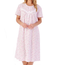 Load image into Gallery viewer, Slenderella Ditsy Floral Short Sleeve Cotton Nightie (2 Colours)