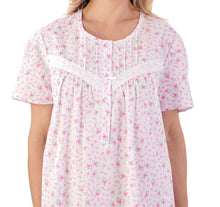 Load image into Gallery viewer, Slenderella Ditsy Floral Short Sleeve Cotton Nightie (2 Colours)