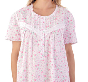 Slenderella Ditsy Floral Short Sleeve Cotton Nightie (2 Colours)