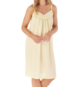 Slenderella Ladies Circular Dobby Dot Cotton Chemise (3 Colours)