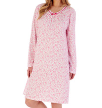 Load image into Gallery viewer, Slenderella Long Sleeve Ditsy Floral Jersey Nightie (3 Colours)