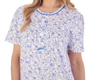 Slenderella Ditsy Floral Short Sleeve Jersey Nightie (3 Colours)