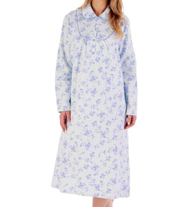 Slenderella Ladies Floral Flannel Peter Pan Collar Nightdress (3 Colours)