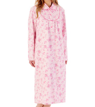 Load image into Gallery viewer, Slenderella Ladies Floral Flannel Peter Pan Collar Nightdress (3 Colours)