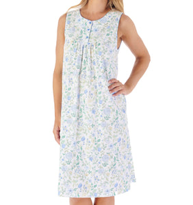 Slenderella Trailing Floral Print Sleeveless Jersey Nightie (2 Colours)