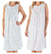 Slenderella Trailing Floral Print Sleeveless Jersey Nightie (2 Colours)