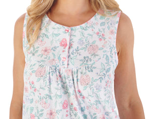 Slenderella Trailing Floral Print Sleeveless Jersey Nightie (2 Colours)