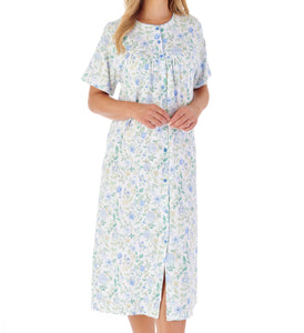 Slenderella Trailing Floral Print Button Down Jersey Nightie (2 Colours)