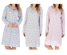 Load image into Gallery viewer, Slenderella Ditsy Floral Jersey Long Sleeve Nightie (3 Colours)