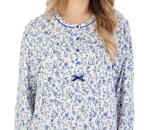 Slenderella Ditsy Floral Jersey Long Sleeve Nightie (3 Colours)