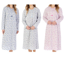 Load image into Gallery viewer, Slenderella Ditsy Floral Jersey Long Sleeve Nightie (3 Colours)