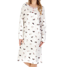 Load image into Gallery viewer, Slenderella Scottie Dog Long Sleeve Jersey Cotton Nightie
