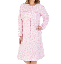Load image into Gallery viewer, Slenderella Floral Flannel Cotton Long Sleeve Nightdress (3 Colours)