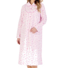 Load image into Gallery viewer, Slenderella Ladies Floral Peter Pan Collar Flannel Nightdress (3 Colours)