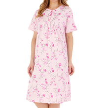 Load image into Gallery viewer, Slenderella Ladies Floral Knee Length Picot Trim Nightdress (3 Colours)
