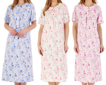 Load image into Gallery viewer, Slenderella Ladies Floral Calf Length Picot Trim Nightdress (3 Colours)